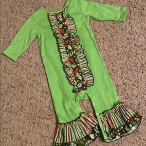 Christmas kitten dress romper